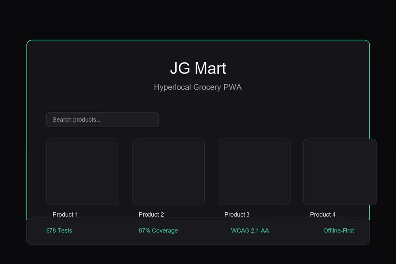 JG Mart grocery delivery interface showing product catalog and WhatsApp ordering flow